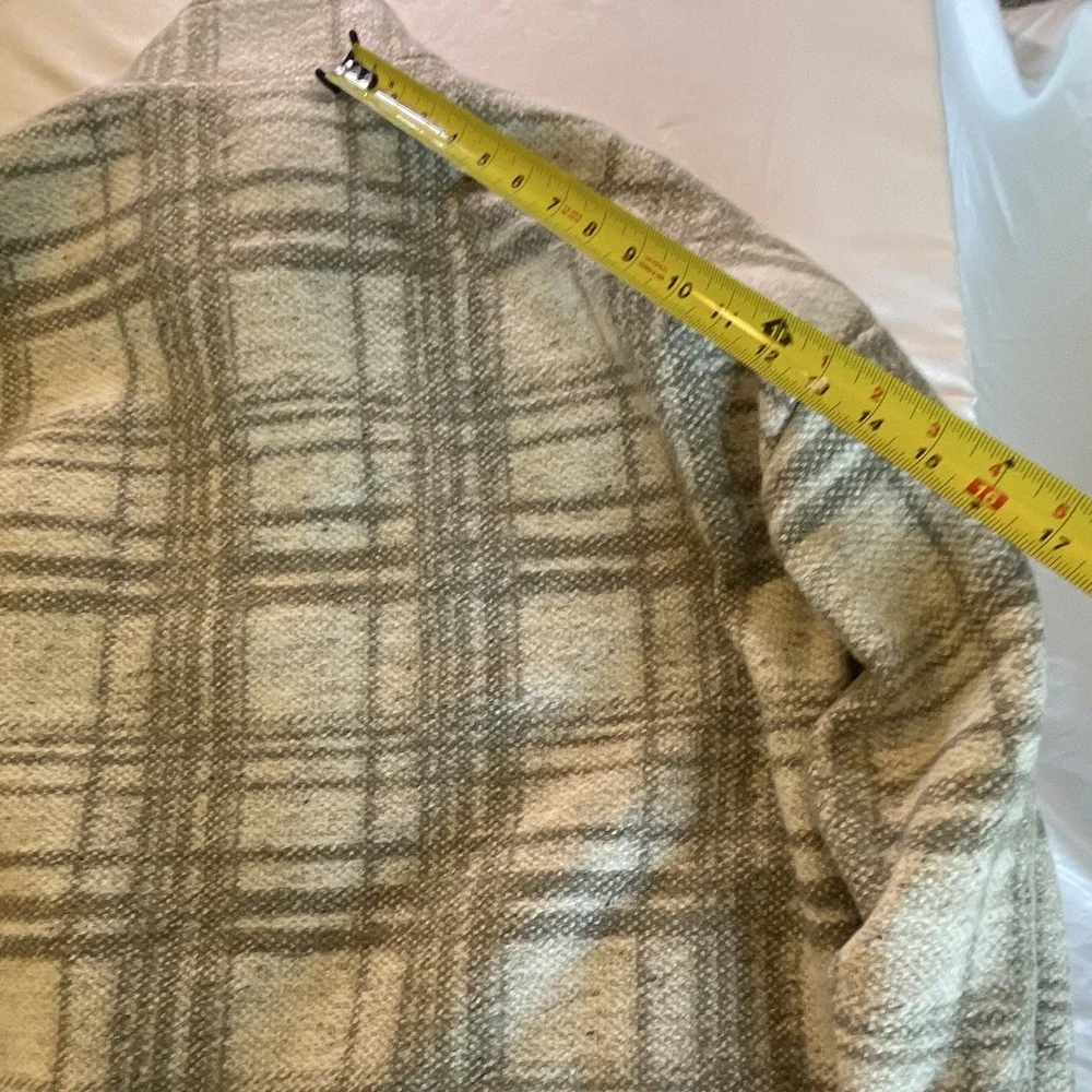 Steve Madden Women's Gray Plaid Collared Zip/Snap Jacket w/ Pockets M - Picture 11 of 13